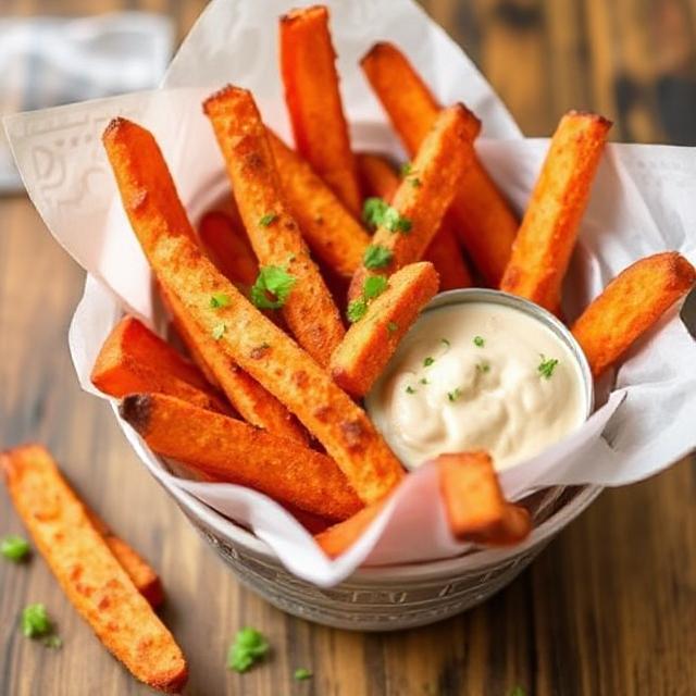 Πατάτες Γλυκοπατάτας Τηγανιτές